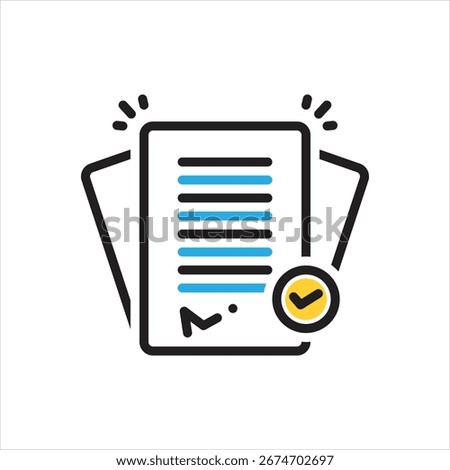Vector multi color icon for treaty
