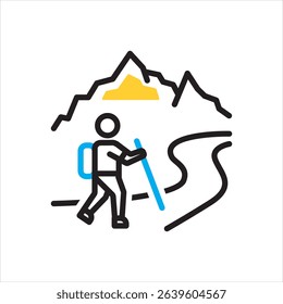 Vector multi color icon for trekking