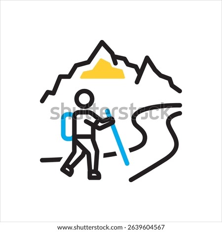 Vector multi color icon for trekking