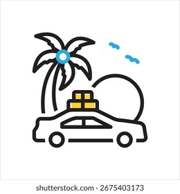 Icono multicolor del Vector para el viaje