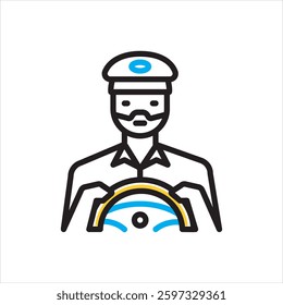 Vector multi color icon for  truck driver