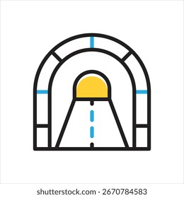 Icono multicolor del Vector para el túnel