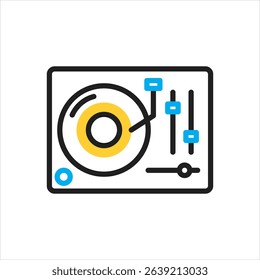 Vector multi color icon for turntable