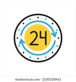 Vector multi color icon for twenty for hours