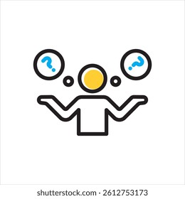 Vector multi color icon for unaware