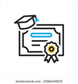 Vector multi color icon for university degree