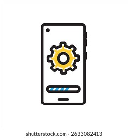 Vector multi color icon for update