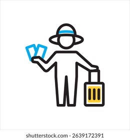 Vector multi color icon for vacationer