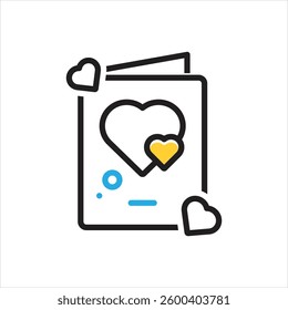 Vector multi color icon for valentine card