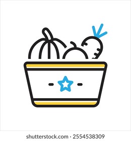 Vector multi color icon for veggies