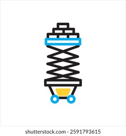 Vector multi color icon for vertical lifting