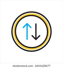 Vector multi color icon for vertical line