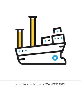 Vektorsymbol für mehrfarbiges Schiff