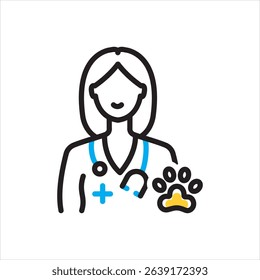 Vector multi color icon for vets