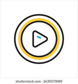Ícone de vetor de várias cores para player de vídeo