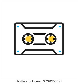 Vector multi color icon for video cassette