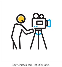Vector multi color icon for videography