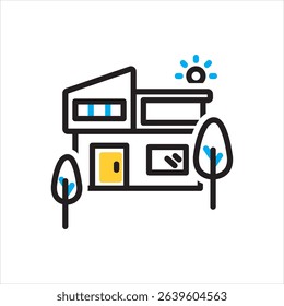 Vector multi color icon for villa