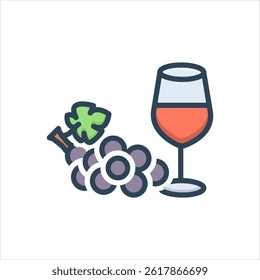 Vector multi color icon for viniculture