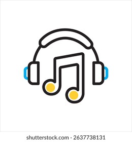 Vector multi color icon for vocal