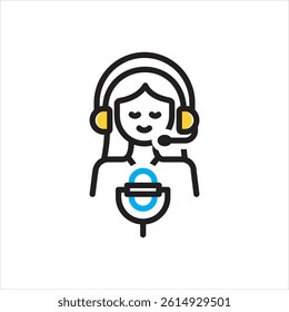 Vector multi color icon for voice casting