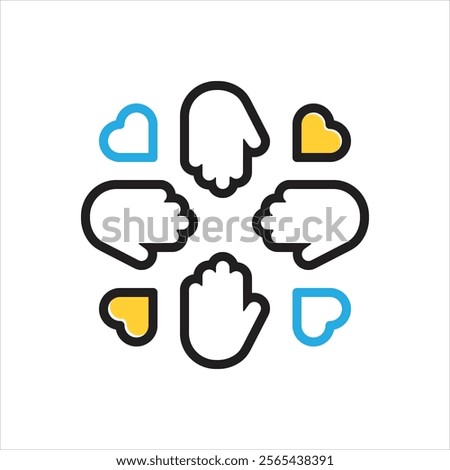 Vector multi color icon for volunteer