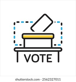 Vector multi color icon for vote where