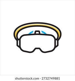 Vector multi color icon for vr headset