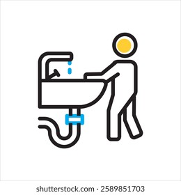 Vector multi color icon for wash basin