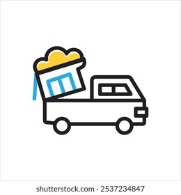 Vector icono multicolor para residuos