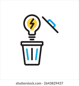 Vector multi color icon for waste energy