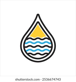 Vector multi color icon for water