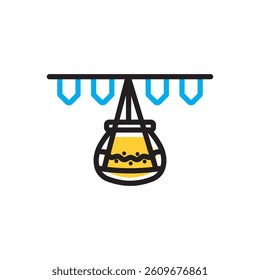 Vector multi color icon for water pot