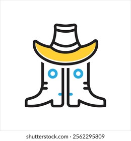 Vector multi color icon for western