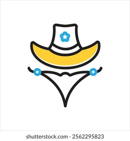Vector multi color icon for western