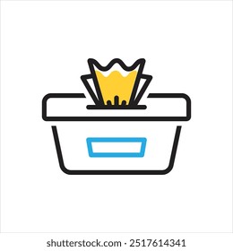 Vector multi color icon for wet wipes