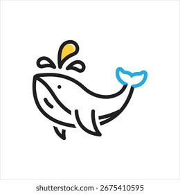 Icono multicolor del Vector para la ballena