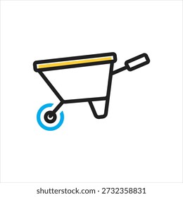 Vector multi color icon for wheel barrow