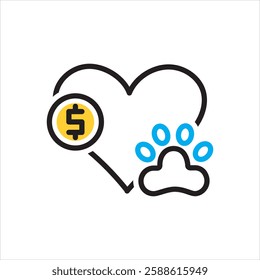 Vector multi color icon for wildlife donation