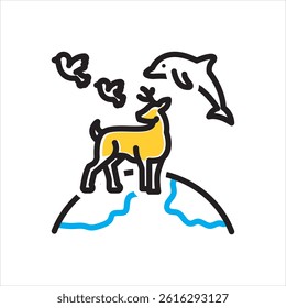 Vector multi color icon for wildlife