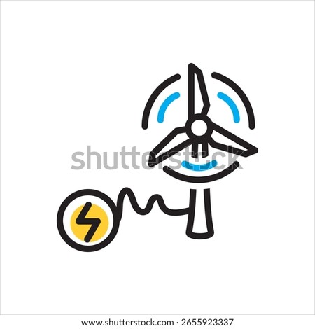 Vector multi color icon for wind power