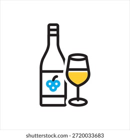 Vector icono multicolor para copa de vino