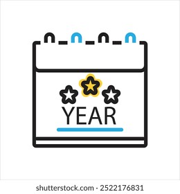 Vector multi color icon for year