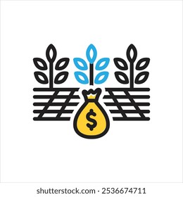 Vector multi color icon for yield