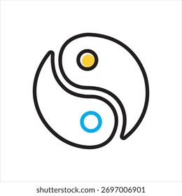 Vector multi color icon for yin yang