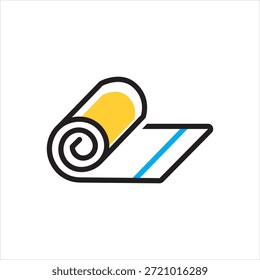 Icono multicolor del Vector para la estera del yoga