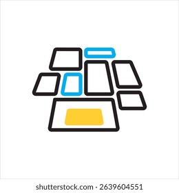 Vector multi color icon for yorkstone
