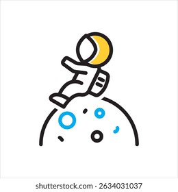 Vector multi color icon for zero gravity