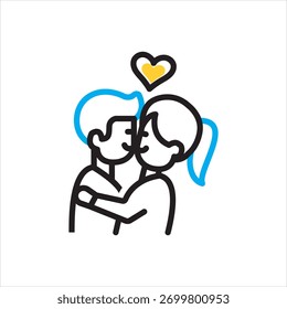 Ícones de vetor com várias cores para beijos