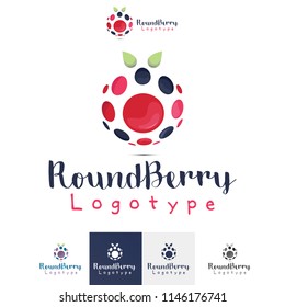 Vector Multi Color Round Berry Fruit Logo